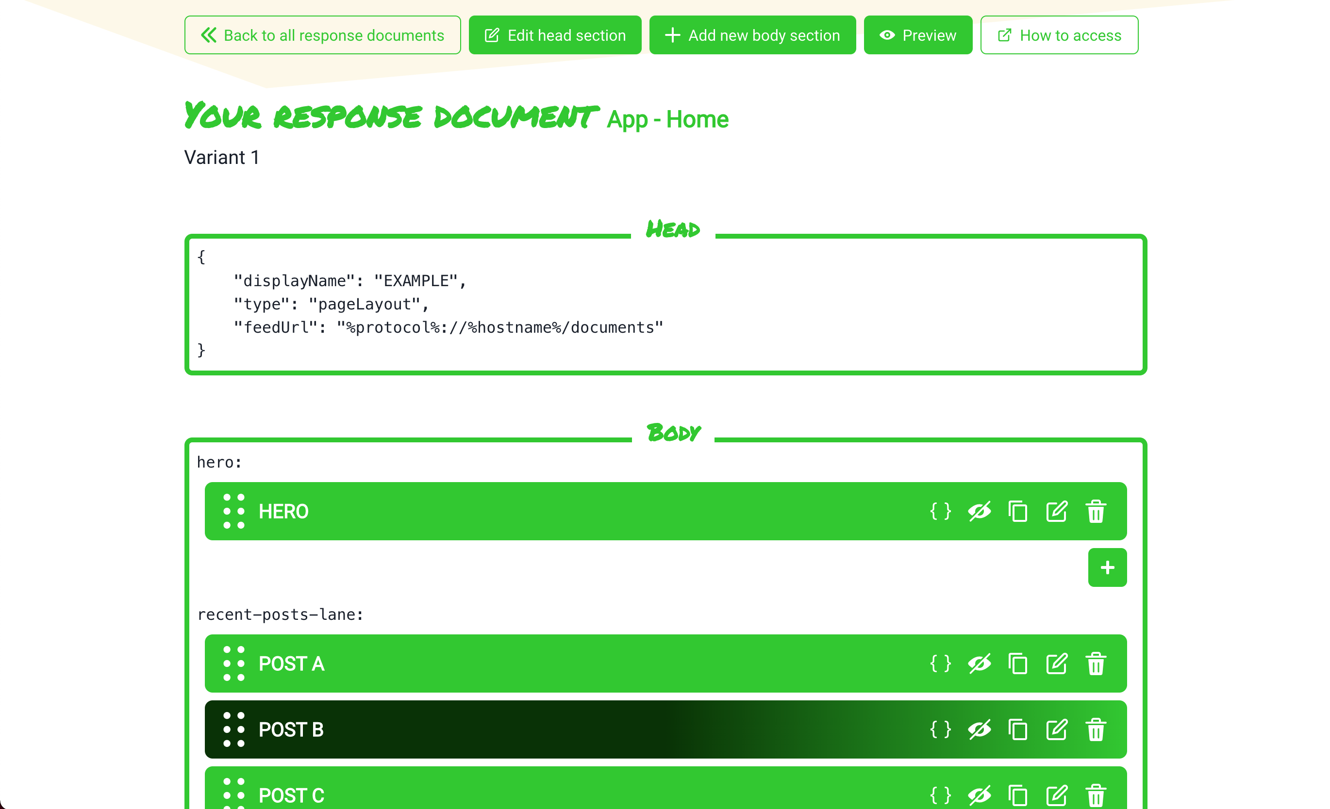 Editor - Editing a JSON document via WYSIWYG editor