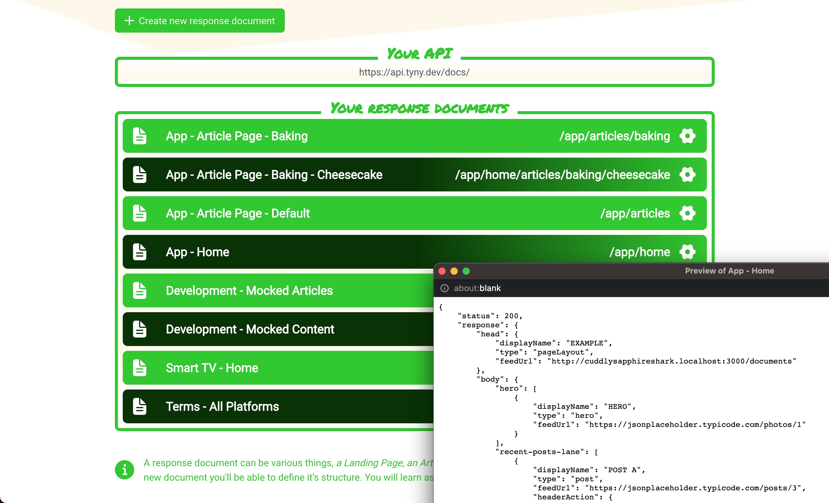 Editor - List of all your documents